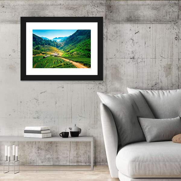 Tea Plantations On Angkhang Mountain Canvas Wall Art-3 Horizontal-Gallery Wrap-25" x 16"-Tiaracle