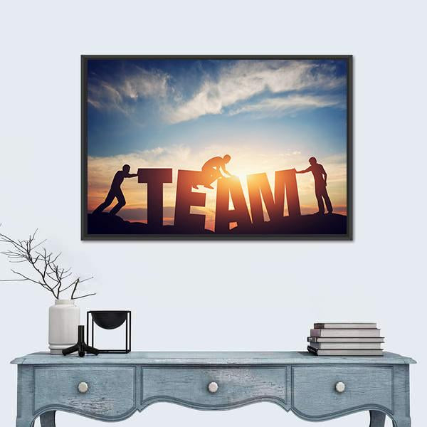 Teamwork Concept Canvas Wall Art-5 Horizontal-Gallery Wrap-22" x 12"-Tiaracle