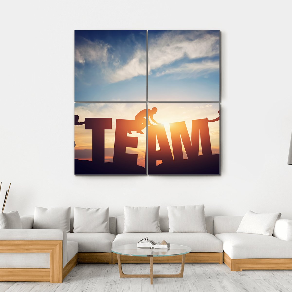 Teamwork Concept Canvas Wall Art-4 Square-Gallery Wrap-17" x 17"-Tiaracle