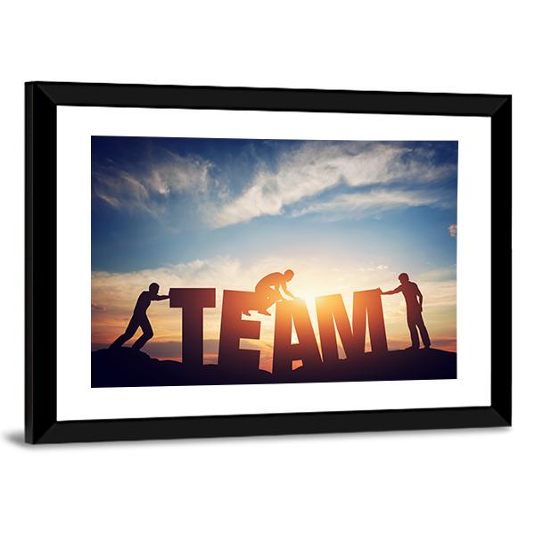 Teamwork Concept Canvas Wall Art-5 Horizontal-Gallery Wrap-22" x 12"-Tiaracle