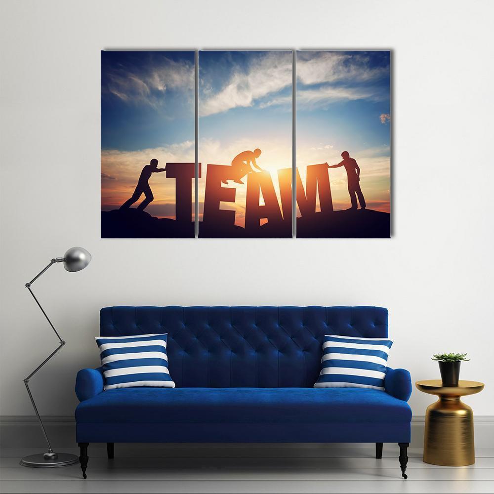 Teamwork Concept Canvas Wall Art-3 Horizontal-Gallery Wrap-37&quot; x 24&quot;-Tiaracle
