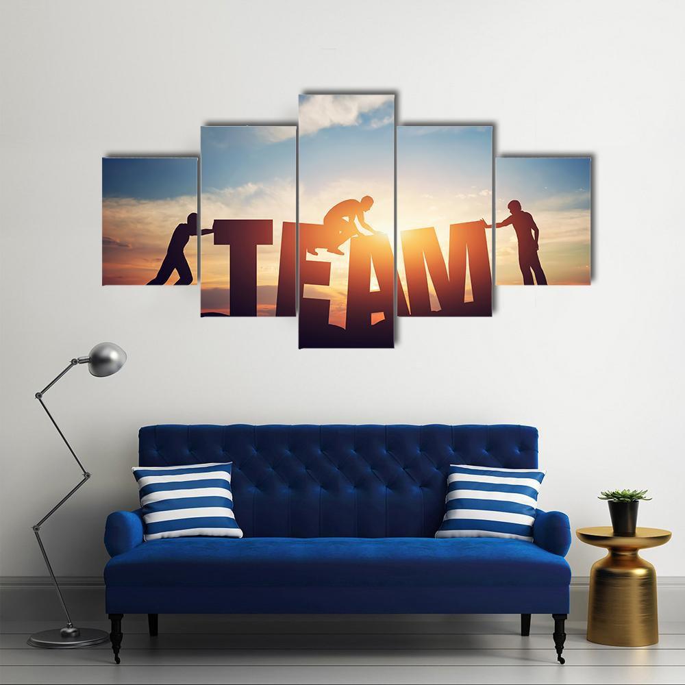 Teamwork Concept Canvas Wall Art-3 Horizontal-Gallery Wrap-37" x 24"-Tiaracle
