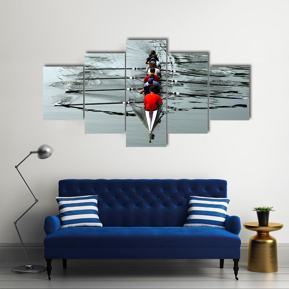 Teamwork For Success Canvas Wall Art-5 Star-Gallery Wrap-62" x 32"-Tiaracle