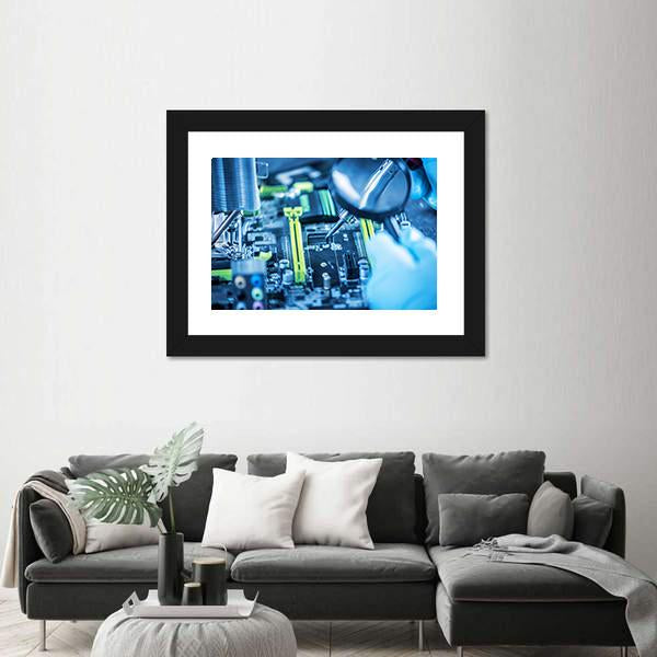 Technician In Gloves Reviewing The Failure Canvas Wall Art-1 Piece-Framed Print-20" x 16"-Tiaracle