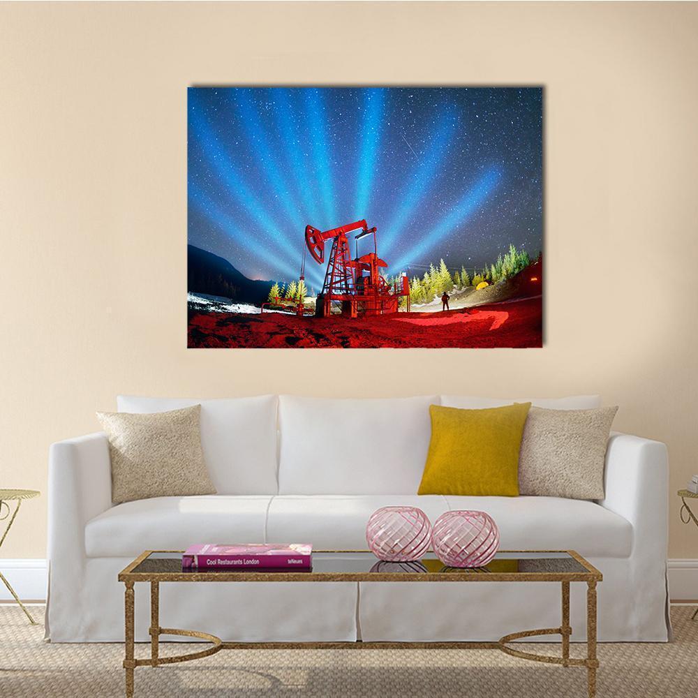 Oil &amp; Gas Extraction Pump Canvas Wall Art-1 Piece-Gallery Wrap-36" x 24"-Tiaracle