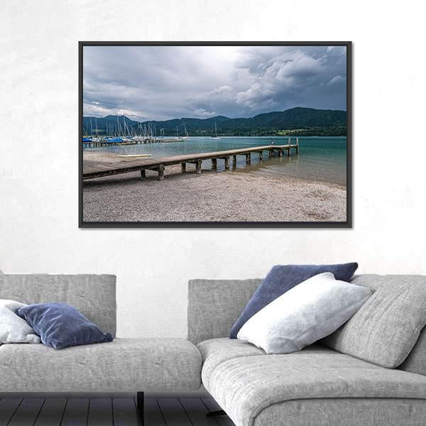 Tegernsee Lake Germany Canvas Wall Art-1 Piece-Floating Frame-24" x 16"-Tiaracle