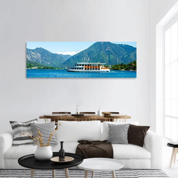 Famous Tegernsee Lake Panoramic Canvas Wall Art-3 Piece-25" x 08"-Tiaracle