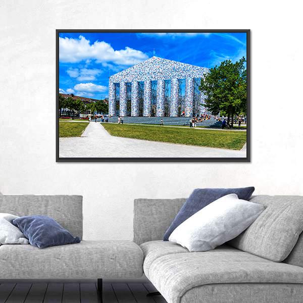 Temple At The Friedrichsplatz Germany Canvas Wall Art-1 Piece-Floating Frame-36" x 24"-Tiaracle