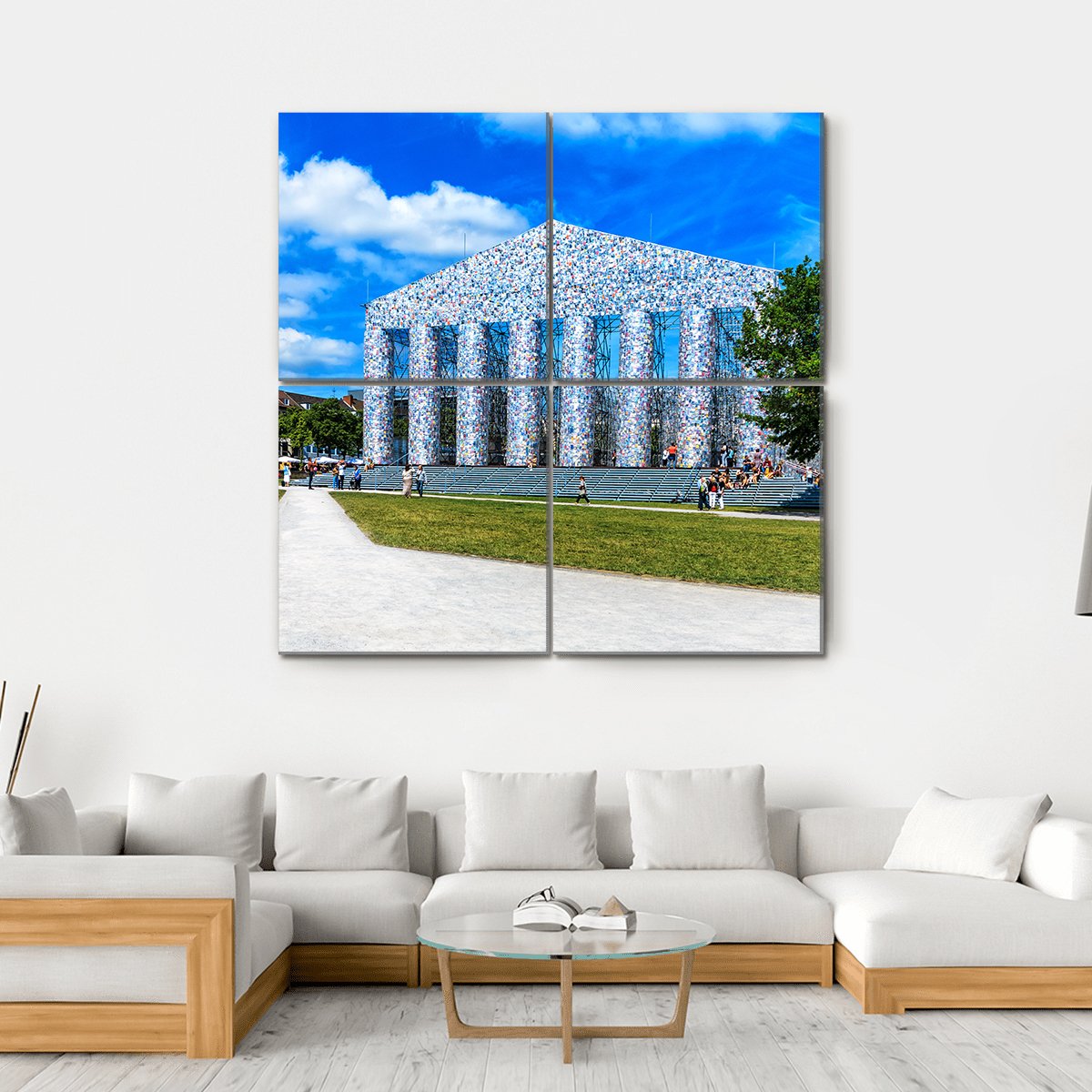 Temple At The Friedrichsplatz Germany Canvas Wall Art-4 Square-Gallery Wrap-17" x 17"-Tiaracle