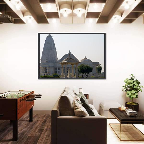 Temple Birla In Jaipur Canvas Wall Art-3 Horizontal-Gallery Wrap-25" x 16"-Tiaracle