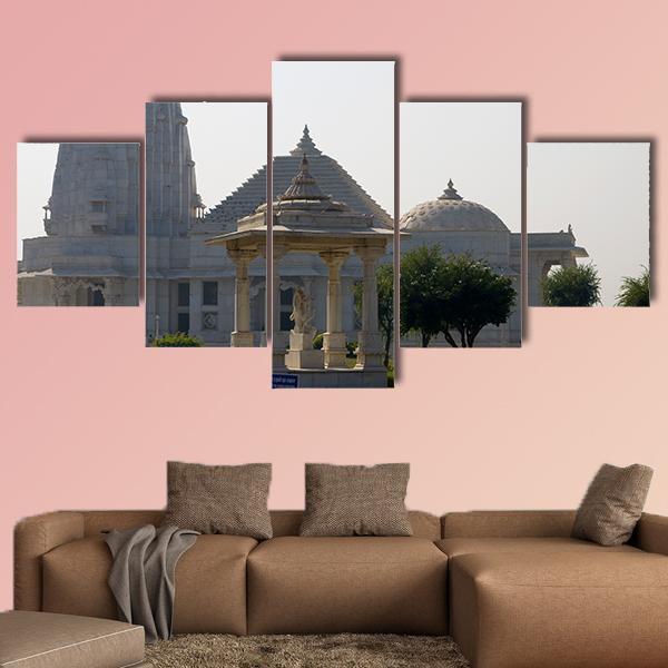 Temple Birla In Jaipur Canvas Wall Art-5 Star-Gallery Wrap-62" x 32"-Tiaracle