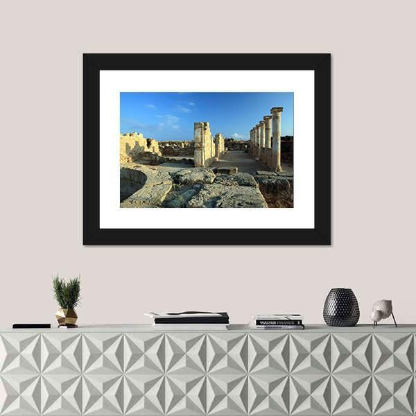 Temple Columns In Paphos Canvas Wall Art-3 Horizontal-Gallery Wrap-25" x 16"-Tiaracle