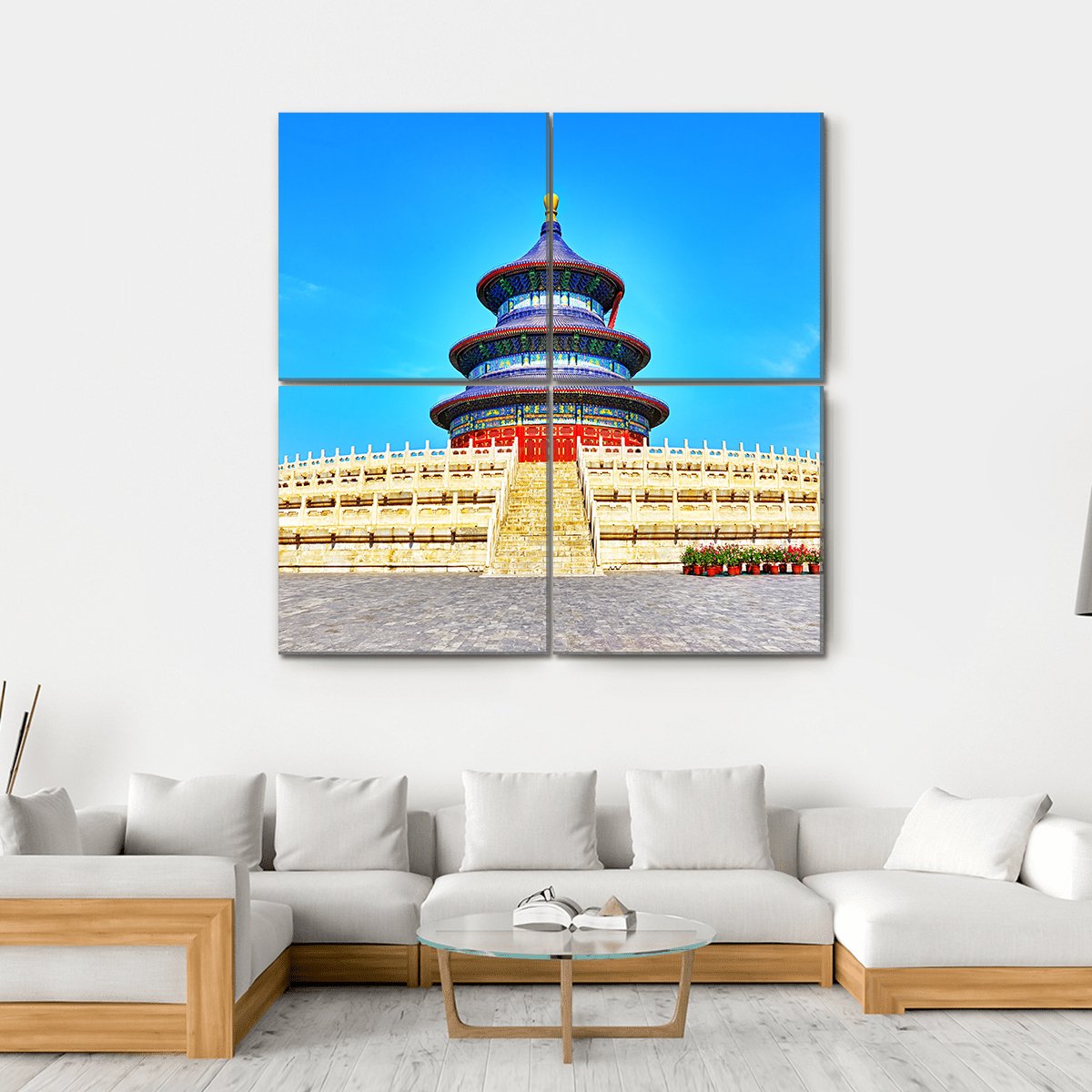 Temple In Beijing China Canvas Wall Art-4 Square-Gallery Wrap-17" x 17"-Tiaracle