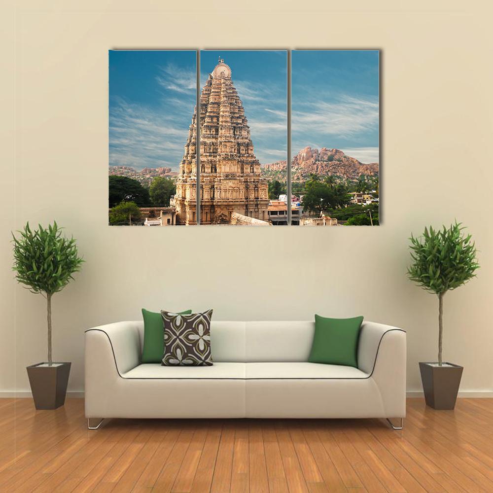 Virupaksha Temple Hampi Canvas Wall Art-3 Horizontal-Gallery Wrap-37" x 24"-Tiaracle