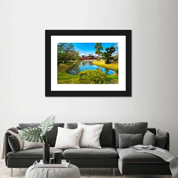 Temple In Japan Canvas Wall Art-1 Piece-Framed Print-20" x 16"-Tiaracle