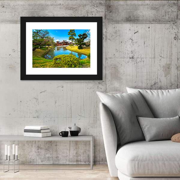 Temple In Japan Canvas Wall Art-3 Horizontal-Gallery Wrap-25" x 16"-Tiaracle