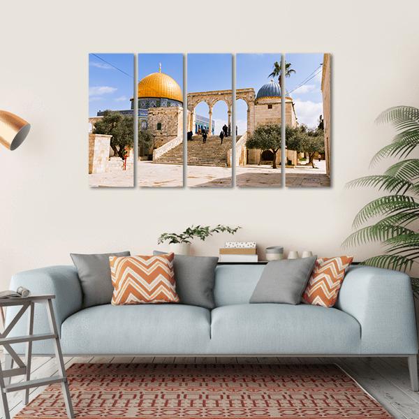 Temple Mount In Old Jerusalem Canvas Wall Art-5 Horizontal-Gallery Wrap-22" x 12"-Tiaracle