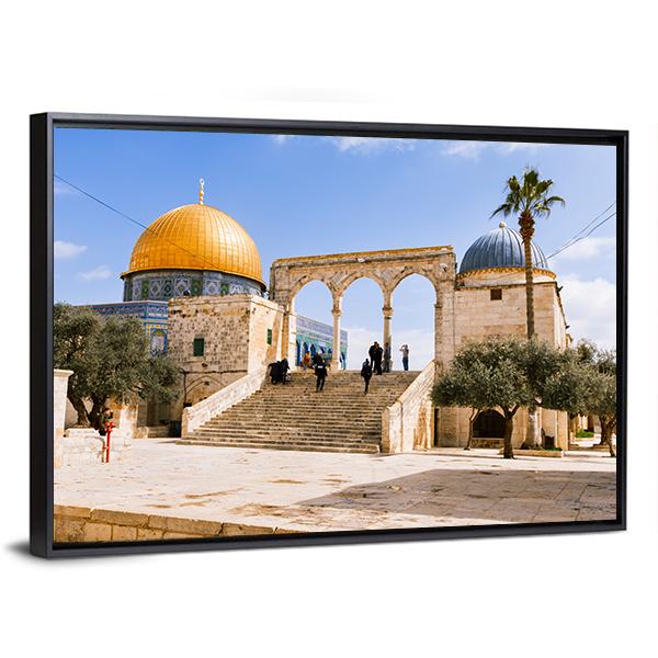 Temple Mount In Old Jerusalem Canvas Wall Art-3 Horizontal-Gallery Wrap-25" x 16"-Tiaracle