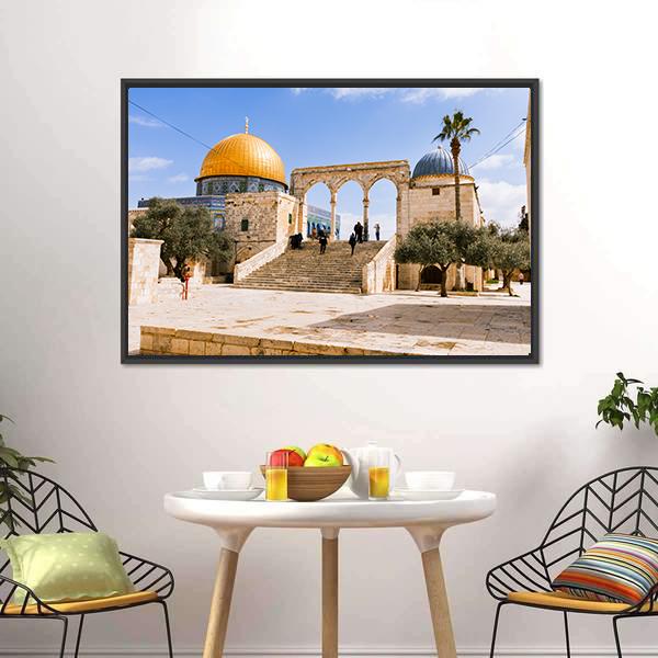 Temple Mount In Old Jerusalem Canvas Wall Art-3 Horizontal-Gallery Wrap-25" x 16"-Tiaracle