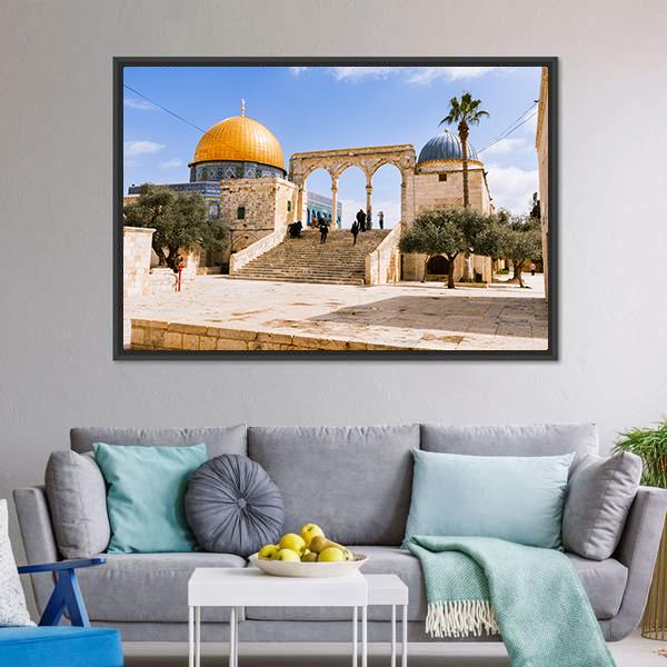 Temple Mount In Old Jerusalem Canvas Wall Art-3 Horizontal-Gallery Wrap-25" x 16"-Tiaracle