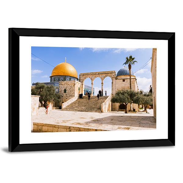 Temple Mount In Old Jerusalem Canvas Wall Art-3 Horizontal-Gallery Wrap-25" x 16"-Tiaracle