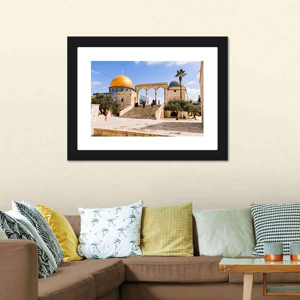 Temple Mount In Old Jerusalem Canvas Wall Art-3 Horizontal-Gallery Wrap-25" x 16"-Tiaracle