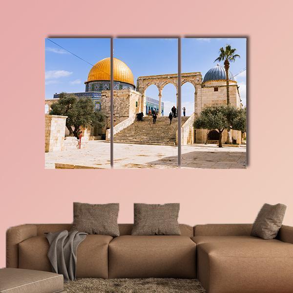 Temple Mount In Old Jerusalem Canvas Wall Art-3 Horizontal-Gallery Wrap-37" x 24"-Tiaracle