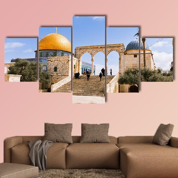 Temple Mount In Old Jerusalem Canvas Wall Art-3 Horizontal-Gallery Wrap-37" x 24"-Tiaracle