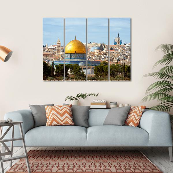Temple Mount Jerusalem Canvas Wall Art-4 Horizontal-Gallery Wrap-34" x 24"-Tiaracle