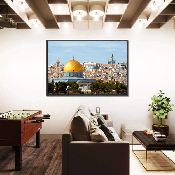 Temple Mount Jerusalem Canvas Wall Art-5 Horizontal-Gallery Wrap-22" x 12"-Tiaracle