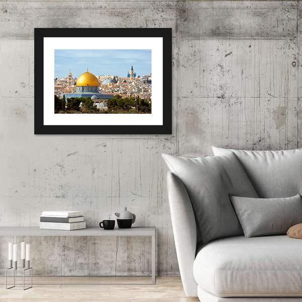 Temple Mount Jerusalem Canvas Wall Art-5 Horizontal-Gallery Wrap-22" x 12"-Tiaracle