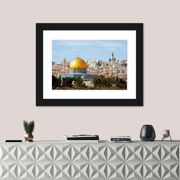 Temple Mount Jerusalem Vertical Canvas Wall Art-3 Vertical-Gallery Wrap-12" x 25"-Tiaracle
