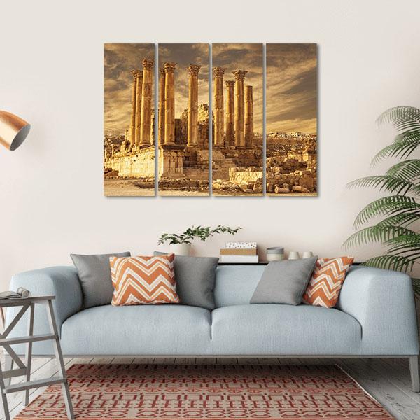 Temple Of Artemis Jordan Canvas Wall Art-4 Horizontal-Gallery Wrap-34" x 24"-Tiaracle