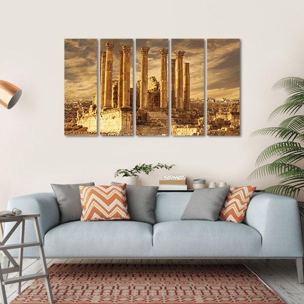 Temple Of Artemis Jordan Canvas Wall Art-5 Horizontal-Gallery Wrap-22" x 12"-Tiaracle