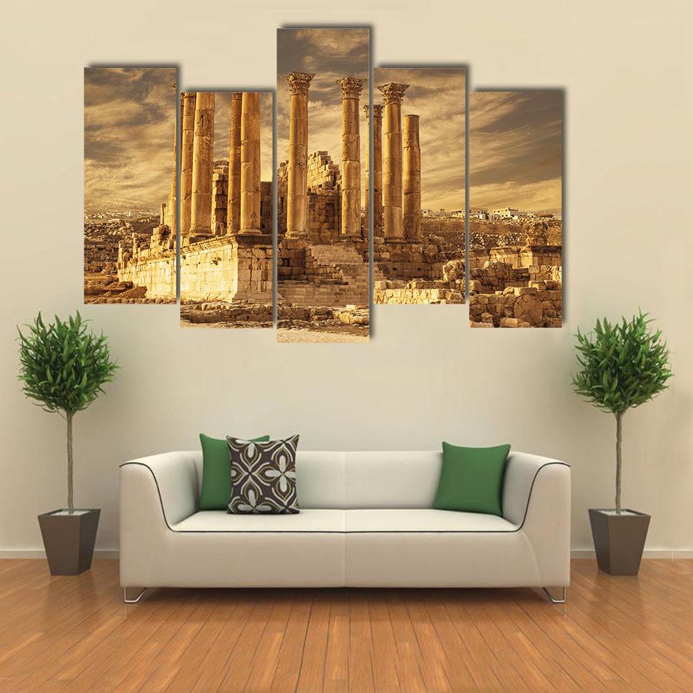 Temple Of Artemis Jordan Canvas Wall Art-5 Pop-Gallery Wrap-32" x 21"-Tiaracle