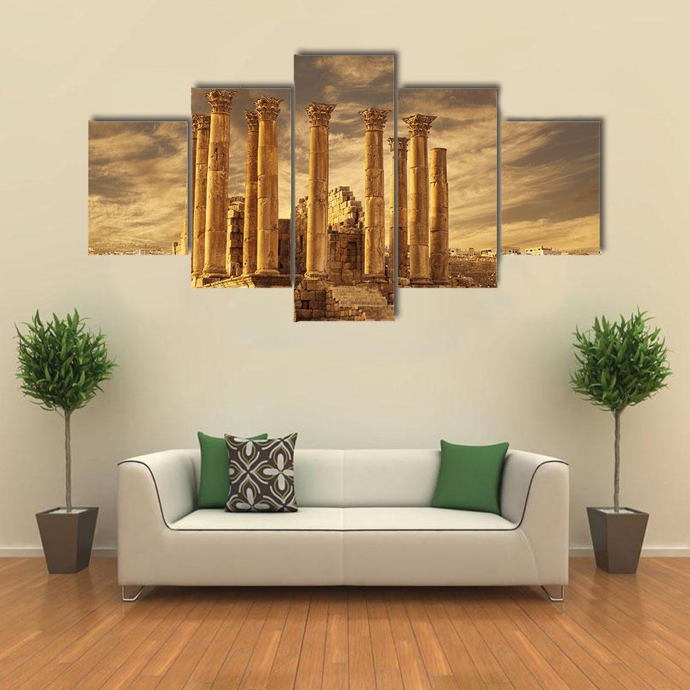 Temple Of Artemis Jordan Canvas Wall Art-5 Star-Gallery Wrap-42" x 21"-Tiaracle