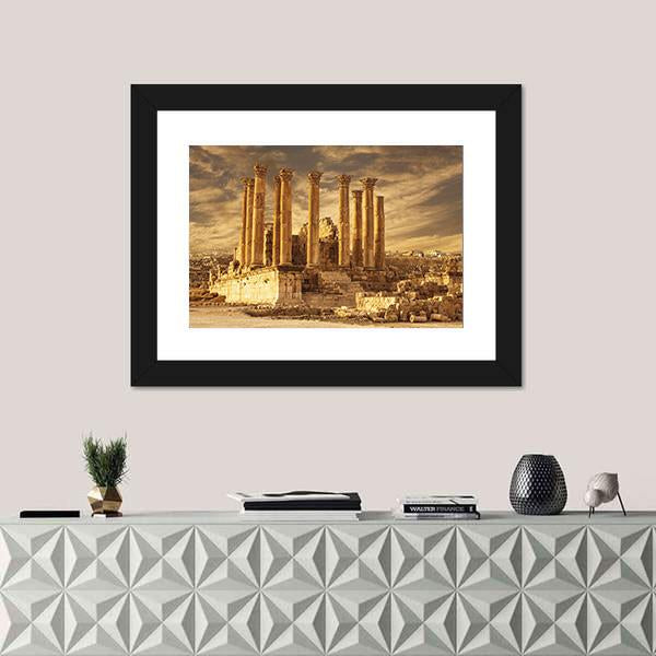 Temple Of Artemis Jordan Canvas Wall Art-5 Horizontal-Gallery Wrap-22" x 12"-Tiaracle