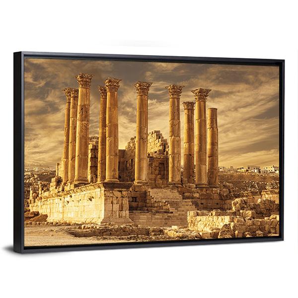 Temple Of Artemis Jordan Canvas Wall Art-3 Horizontal-Gallery Wrap-25" x 16"-Tiaracle