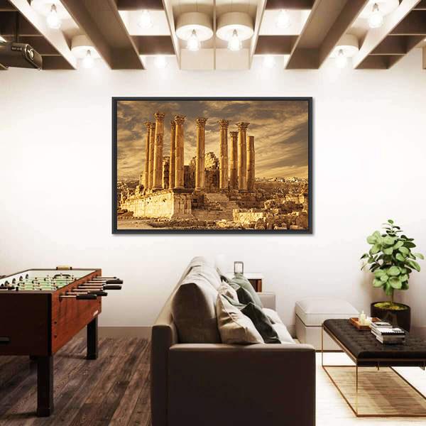Temple Of Artemis Jordan Canvas Wall Art-5 Horizontal-Gallery Wrap-22" x 12"-Tiaracle