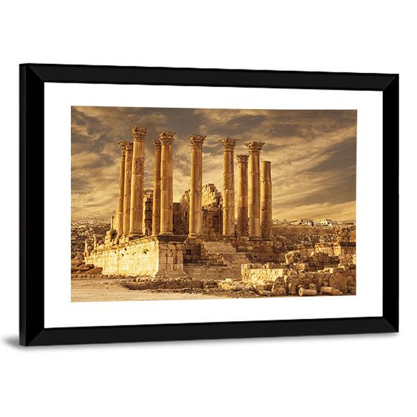 Temple Of Artemis Jordan Canvas Wall Art-3 Horizontal-Gallery Wrap-25" x 16"-Tiaracle