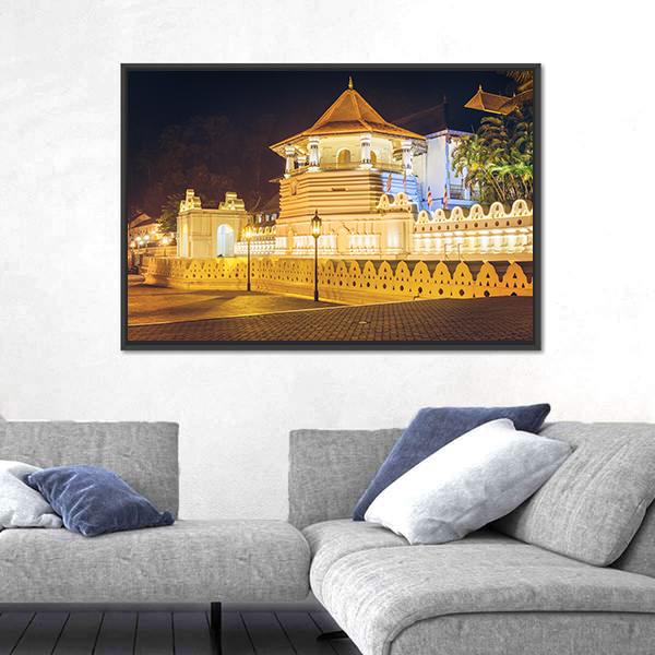 Temple Of Buddha Tooth Canvas Wall Art-1 Piece-Floating Frame-24" x 16"-Tiaracle