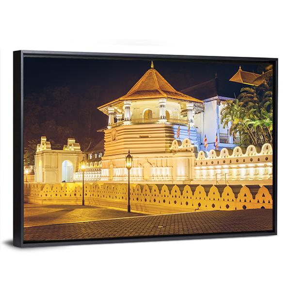 Temple Of Buddha Tooth Canvas Wall Art-3 Horizontal-Gallery Wrap-25" x 16"-Tiaracle
