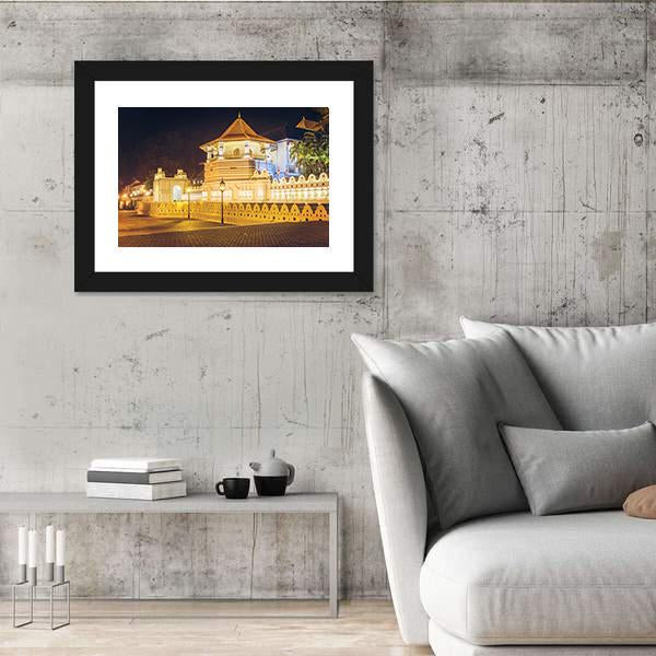 Temple Of Buddha Tooth Canvas Wall Art-3 Horizontal-Gallery Wrap-25" x 16"-Tiaracle