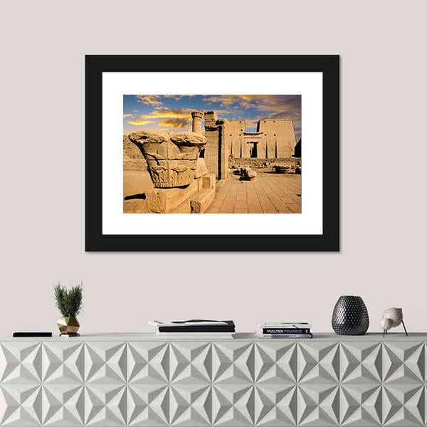 Temple Of Edfu Egypt Canvas Wall Art-3 Horizontal-Gallery Wrap-25" x 16"-Tiaracle