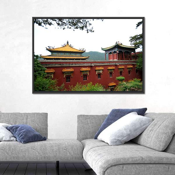 Temple of Fu Shou In Chengde Canvas Wall Art-1 Piece-Floating Frame-24" x 16"-Tiaracle