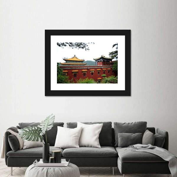 Temple of Fu Shou In Chengde Canvas Wall Art-1 Piece-Framed Print-20" x 16"-Tiaracle