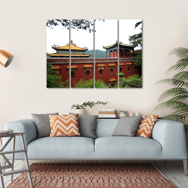 Temple of Fu Shou In Chengde Canvas Wall Art-4 Horizontal-Gallery Wrap-34" x 24"-Tiaracle