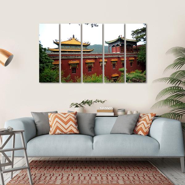 Temple of Fu Shou In Chengde Canvas Wall Art-5 Horizontal-Gallery Wrap-22" x 12"-Tiaracle