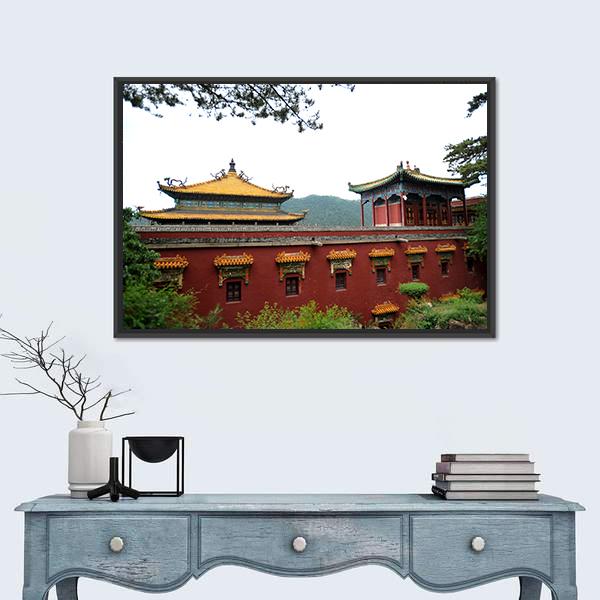 Temple of Fu Shou In Chengde Canvas Wall Art-5 Horizontal-Gallery Wrap-22" x 12"-Tiaracle