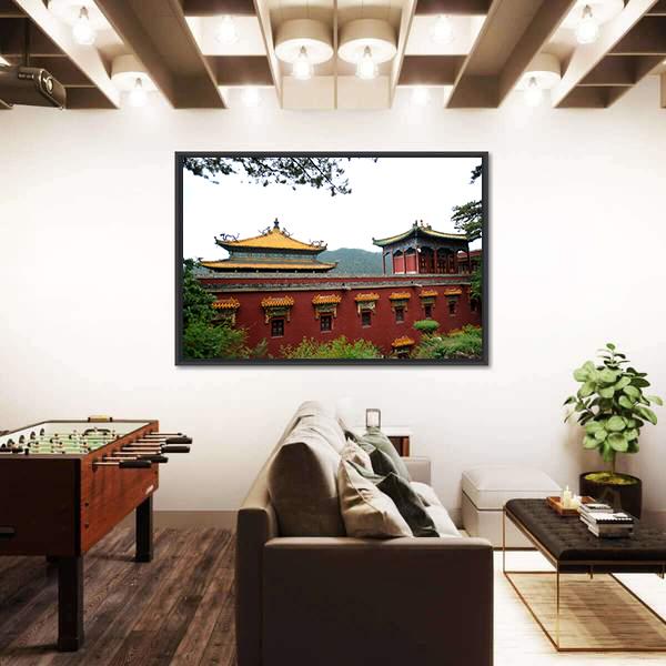 Temple of Fu Shou In Chengde Canvas Wall Art-5 Horizontal-Gallery Wrap-22" x 12"-Tiaracle